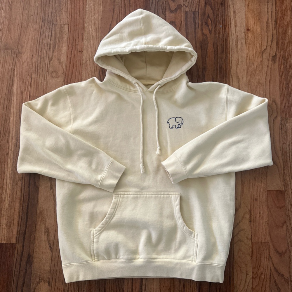 Ivory Ella Floral Elephant Hoodie Butter Yellow Size L Sustainable Athleisure